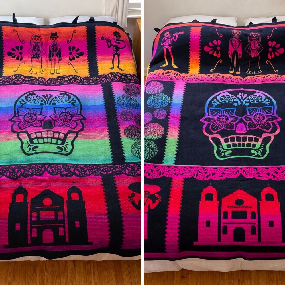 Pendleton Beaver State Día de los Muertos Wool Blanket Reversible Rare USA